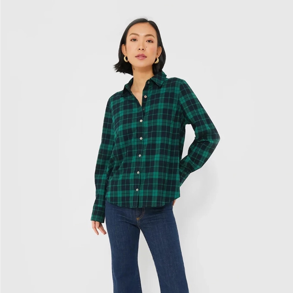 Tuckernuck NWT Green Plaid Raeside Long Sleeve Shirt
